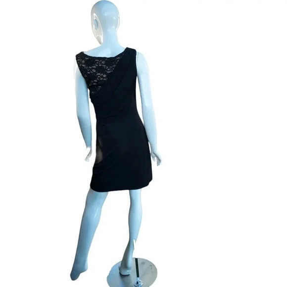Connected Petite Evening/ Cocktail Dress with Lace on Shoulder In Black Size 8P - Picture 5 of 10